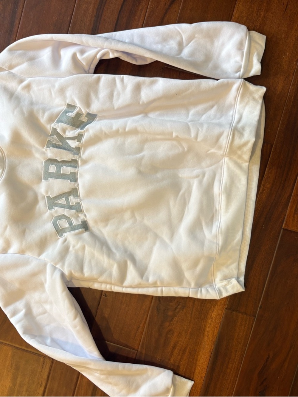 White PARKE styled Crewneck Sweater